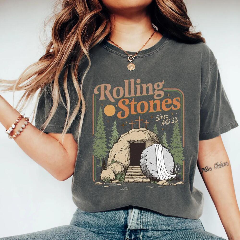 Sa? Christian Easter Rolling Stones Shirt, Retro Easter ,Christian Jesus Shirt